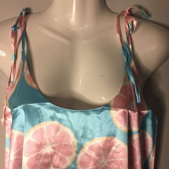 Grapefruit Print Knotted Satin Cami Dress - Picture 6 of 9